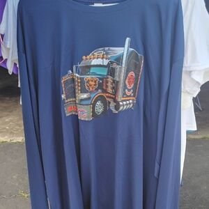 Men's Chicago Bears Trucker Blue Graphic Long Sleeve Shirt